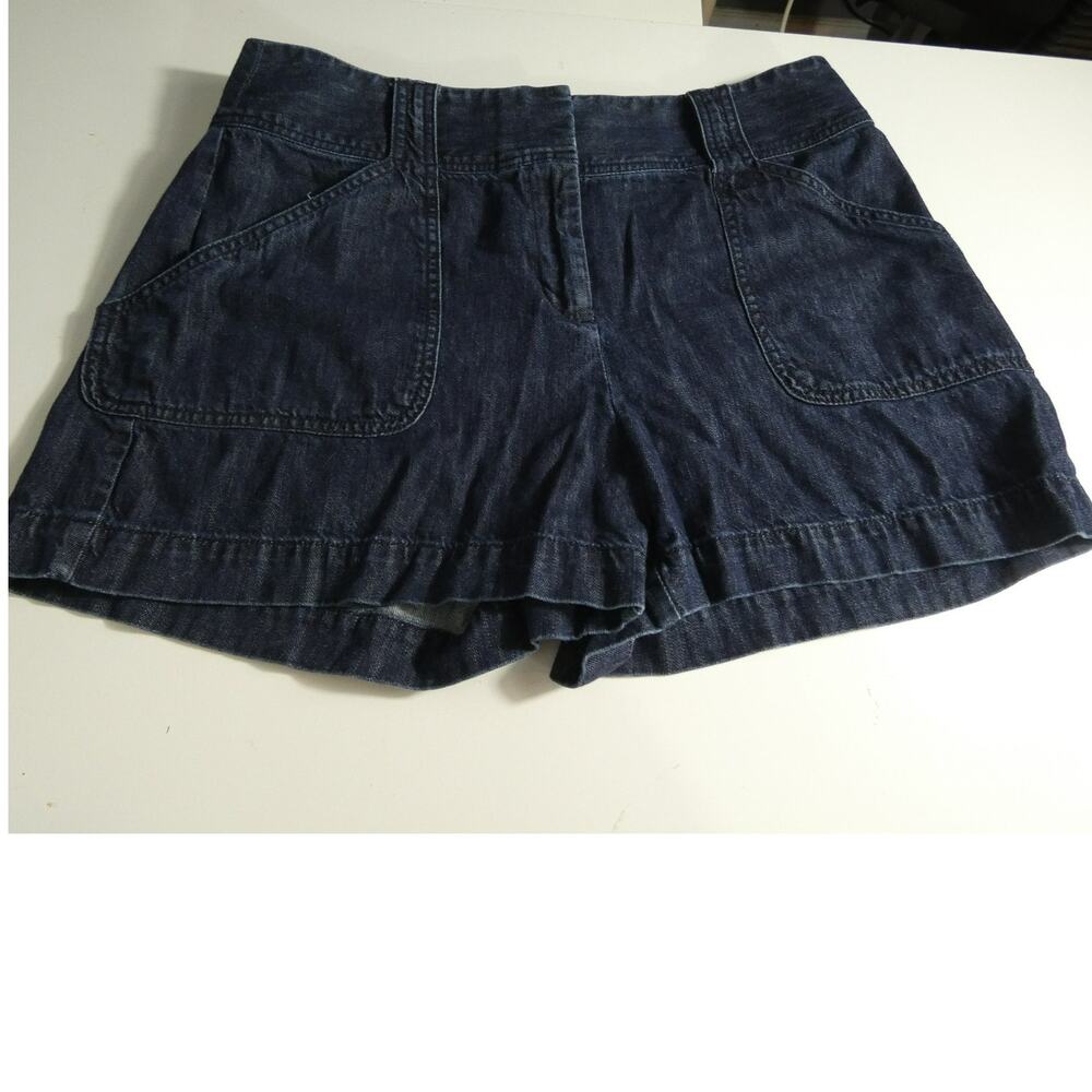 Loft Outlet Women's 14 Blue Denim Shorts Pockets High Rise Casual Festival